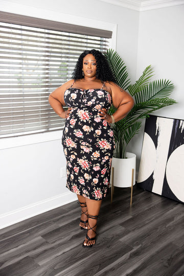 Spring Garden Midi - Black